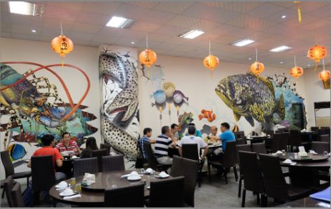 界首海鲜餐厅墙体彩绘